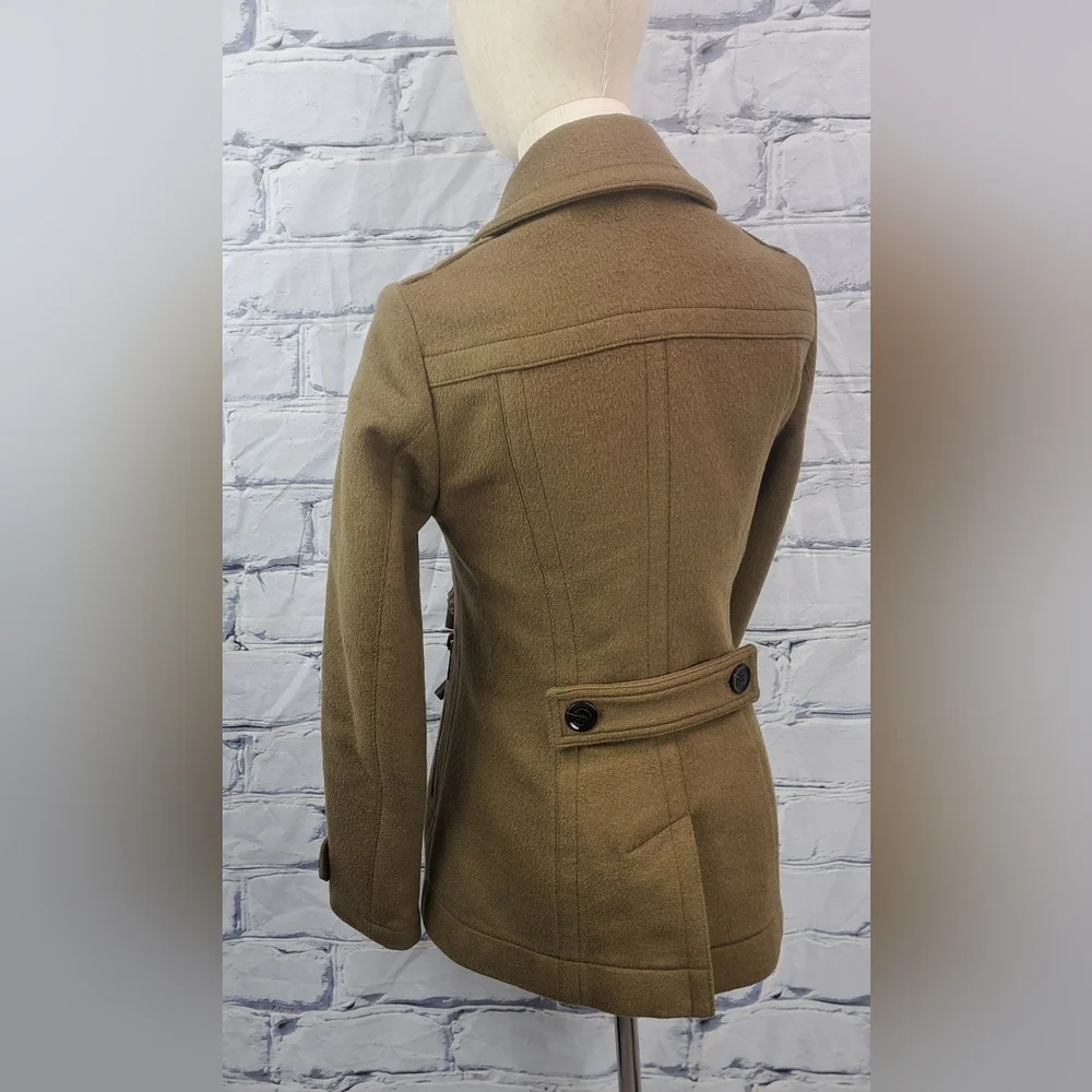 Burberry Women's Pea Coat Winter Jacket Wool Toggle Duffle Double Breasted 2 US - Picture 7 of 16